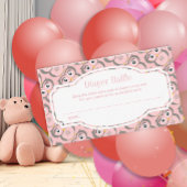 ピンクかわいいフクロウおむつラッフル エンクロージャーカード