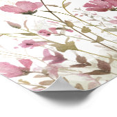 ピンクかわいいベビーイン開花ワイルドフラワーウェルカムポスター ポスター (角)