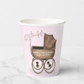 ピンクかわいいベビーガールシャワーカスタム 紙コップ (裏面)