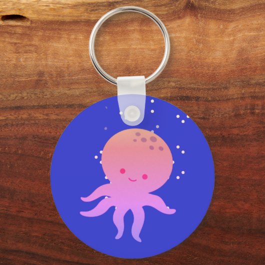 ピンクかわいいベビータコ漫画 キーホルダー (裏面)