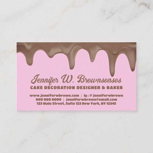 ピンクかわいいベーカリーパティシエ抽象芸術クリーミー 名刺 (裏面)