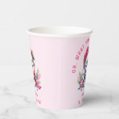 ピンクかわいいペンギンのクリスマスガール1st誕生日 紙コップ (右)