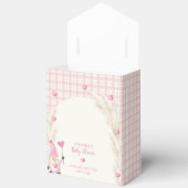 ピンクかわいいボホアーチギンガムスウィートベビーシャワー フェイバーボックス (見開き)