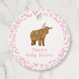 ピンクかわいいボホホーホーホーホーホーフローラガールベビーシャワー フェイバータグ