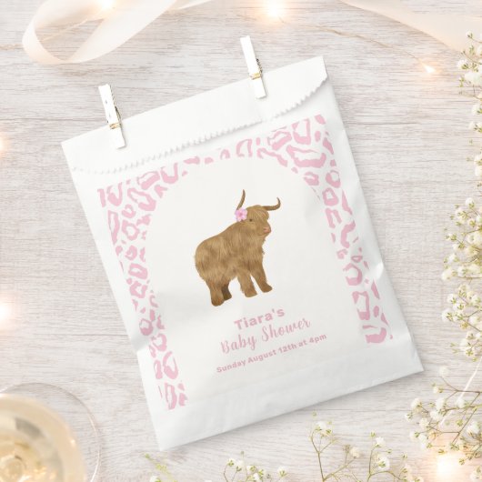 ピンクかわいいボホホーホーホーホーホーフローラガールベビーシャワー フェイバーバッグ (クリップ留めされた状態)