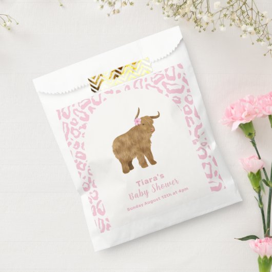 ピンクかわいいボホホーホーホーホーホーフローラガールベビーシャワー フェイバーバッグ (封をした状態)