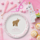 ピンクかわいいボホホーホーホーホーホーフローラガールベビーシャワー ペーパープレート (パーティー)