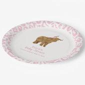 ピンクかわいいボホホーホーホーホーホーフローラガールベビーシャワー ペーパープレート (アングル)