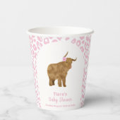 ピンクかわいいボホホーホーホーホーホーフローラガールベビーシャワー 紙コップ (裏面)