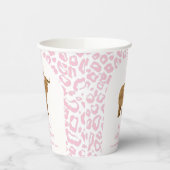 ピンクかわいいボホホーホーホーホーホーフローラガールベビーシャワー 紙コップ (左)