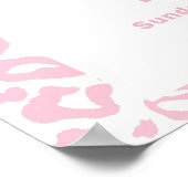 ピンクかわいいボホ聖い牛の女の子ベビーシャワーへようこそ ポスター (角)