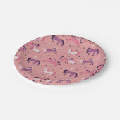 ピンクかわいいポニー ペーパープレート (アングル)