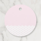 ピンクかわいいモダン水玉模様ユニコーン赤ちゃん フェイバータグ (裏面)