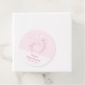 ピンクかわいいモダン水玉模様ユニコーン赤ちゃん フェイバータグ (インサイチュ)