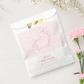 ピンクかわいいモダン水玉模様ユニコーン赤ちゃん フェイバーバッグ (封をした状態)