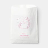 ピンクかわいいモダン水玉模様ユニコーン赤ちゃん フェイバーバッグ (正面)