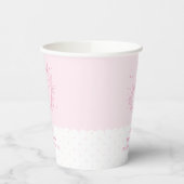 ピンクかわいいモダン水玉模様ユニコーン赤ちゃん 紙コップ (左)