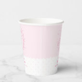 ピンクかわいいモダン水玉模様ユニコーン赤ちゃん 紙コップ (右)