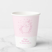 ピンクかわいいモダン水玉模様ユニコーン赤ちゃん