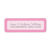 ピンクかわいいモダン水玉模様結婚ズ ラベル (正面)