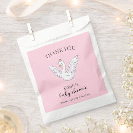 ピンクかわいいモダン甘いプリンセススワンベビーシャワー フェイバーバッグ