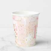 ピンクかわいいユニコーン女の子1st誕生日紙カップ 紙コップ (右)