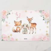 ピンクかわいい冬の赤ちゃんシャワーアドバイスウィッシュカード 便箋 (裏面)