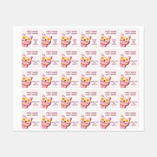 ピンクかわいい女パーソナライズされたの子の洋服のラベル ラベル (シート)