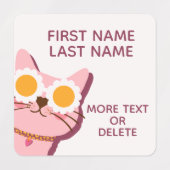 ピンクかわいい女パーソナライズされたの子の洋服のラベル ラベル (デザイン2)