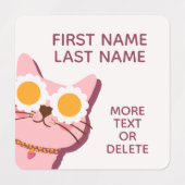 ピンクかわいい女パーソナライズされたの子の洋服のラベル ラベル (デザイン1)