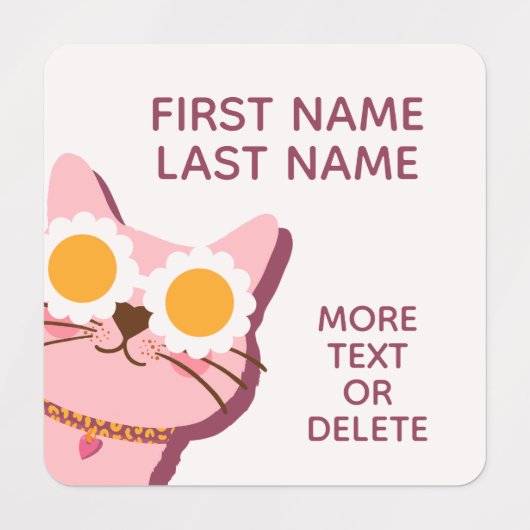 ピンクかわいい女パーソナライズされたの子の洋服のラベル ラベル (デザイン1)