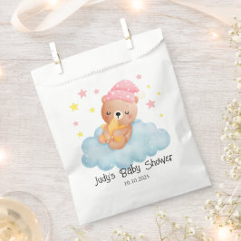 ピンクかわいい小さなクマの赤ちゃんシャワー フェイバーバッグ