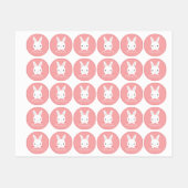 ピンクかわいい小さなバニーラビットと名前をカスタムする ラベル (シート)