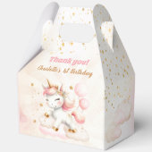 ピンクかわいい幸せユニコーンガール誕生日ラージ フェイバーボックス (正面)