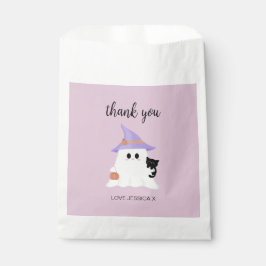 ピンクかわいい幽霊ハロウィーン誕生日ありがとう フェイバーバッグ