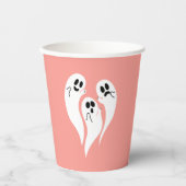 ピンクかわいい幽霊 紙コップ (正面)