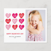 ピンクかわいい引用文オンハートバレンタインデーのカード (正面)