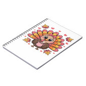 ピンクかわいい感謝祭クラシック七面鳥Tシャツ ノートブック (左側)