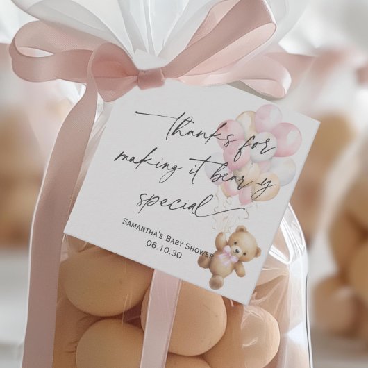 ピンクかわいい我々は女の子のシャワーモダンを待つことができる フェイバータグ