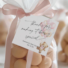 ピンクかわいい我々は女の子のシャワーモダンを待つことができる フェイバータグ