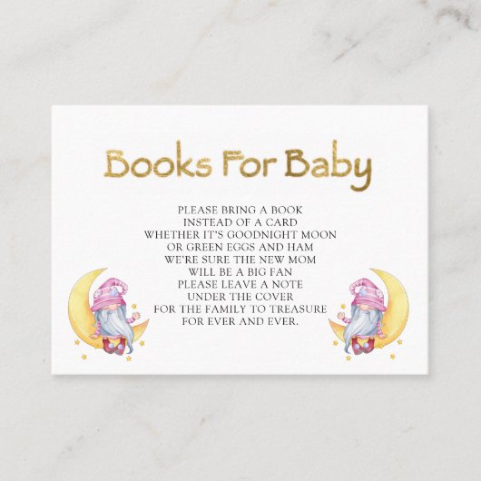 ピンクかわいい格言ムーンクラウドベビーのベビー 名刺 (正面)