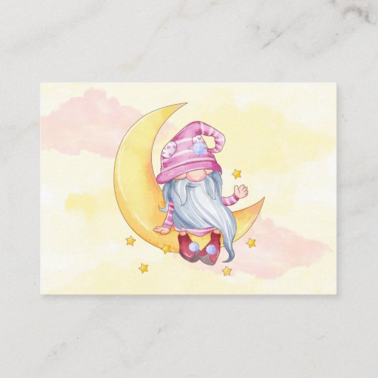 ピンクかわいい格言ムーンクラウドベビーのベビー 名刺 (裏面)