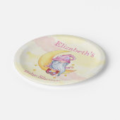 ピンクかわいい格言ムーンクラウドベビーシャワー ペーパープレート (アングル)