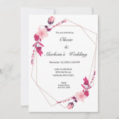 ピンクかわいい桜結婚式招待状カード 招待状 (正面)