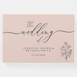 ピンクかわいい植物性フローラブーケ ゲストブック