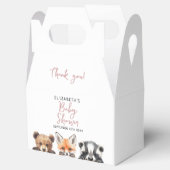 ピンクかわいい水彩木版動物赤ちゃんシャワー フェイバーボックス (オープン)