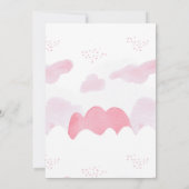 ピンクかわいい眠るベビークマハートと雲 サンキューカード (裏面)