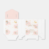 ピンクかわいい羊の月の星女の子の赤ちゃんシャワー フェイバーボックス (折り畳みなし)