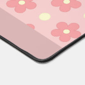 ピンクかわいい花カスタム文字かわいいフローラ デスクマット (コーナー)