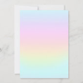 ピンクかわいい虹のユニコーン誕生日の招待状 招待状 (裏面)